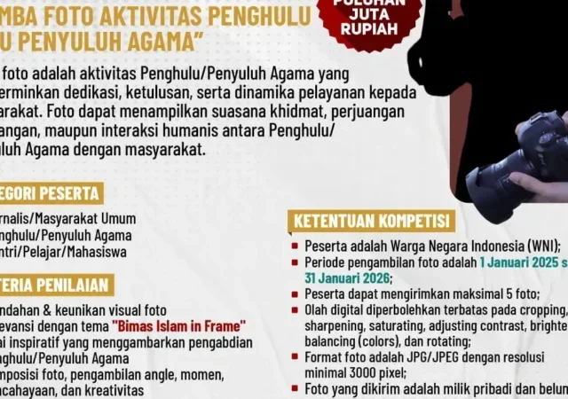 Catat Ya ! Ada Lomba Foto Tentang Aktivitas Penghulu dan Penyuluh Agama, Ini Cara Daftarnya